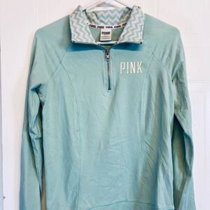 VS PINK 1/4 Zip Sweatshirt Pullover Logo‎ Small
